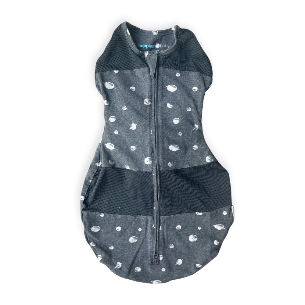 Happiest Baby SNOO Sack Swaddle Small Charcoal Grey Planets Celestial Organic S